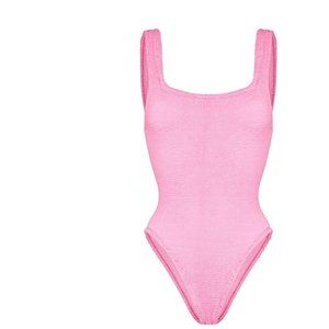 Hunza G Ruched Scoop-Back Swimsuit Bubblegum Pink